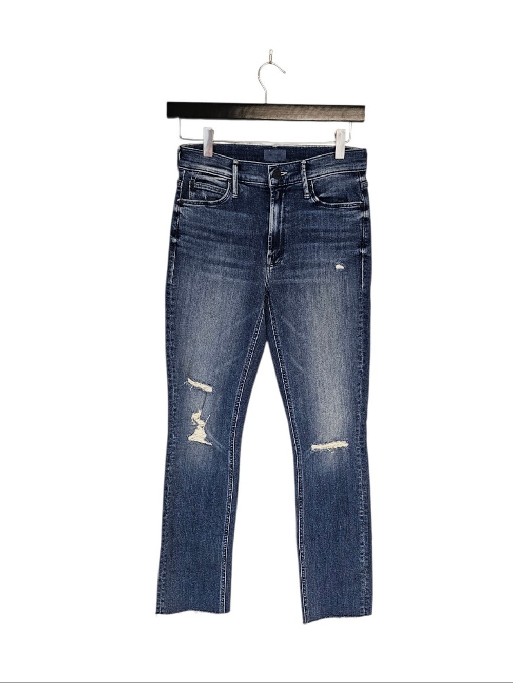 MOTHER The Mid Rise Dazzler Ankle Fray Straight Leg Weekend Warrior Jeans 26